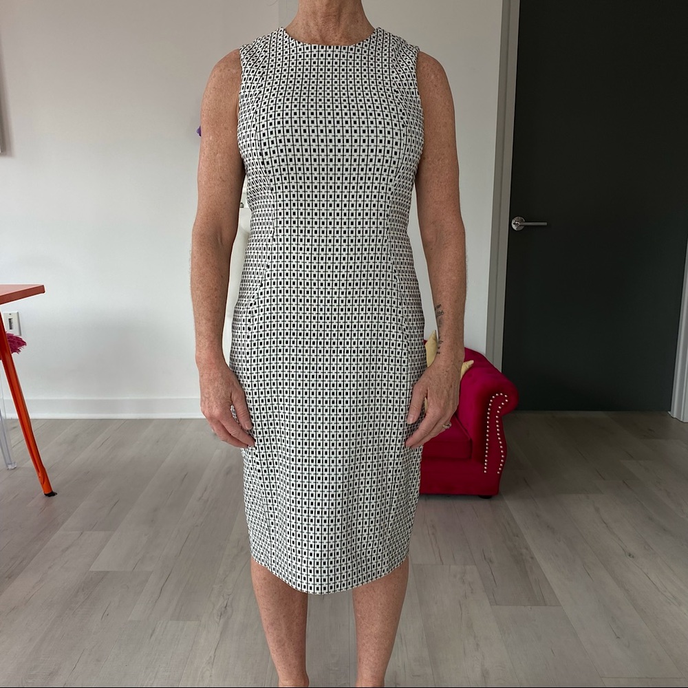 ❤️ Calvin Klein Fitted Patterned Professional Dress